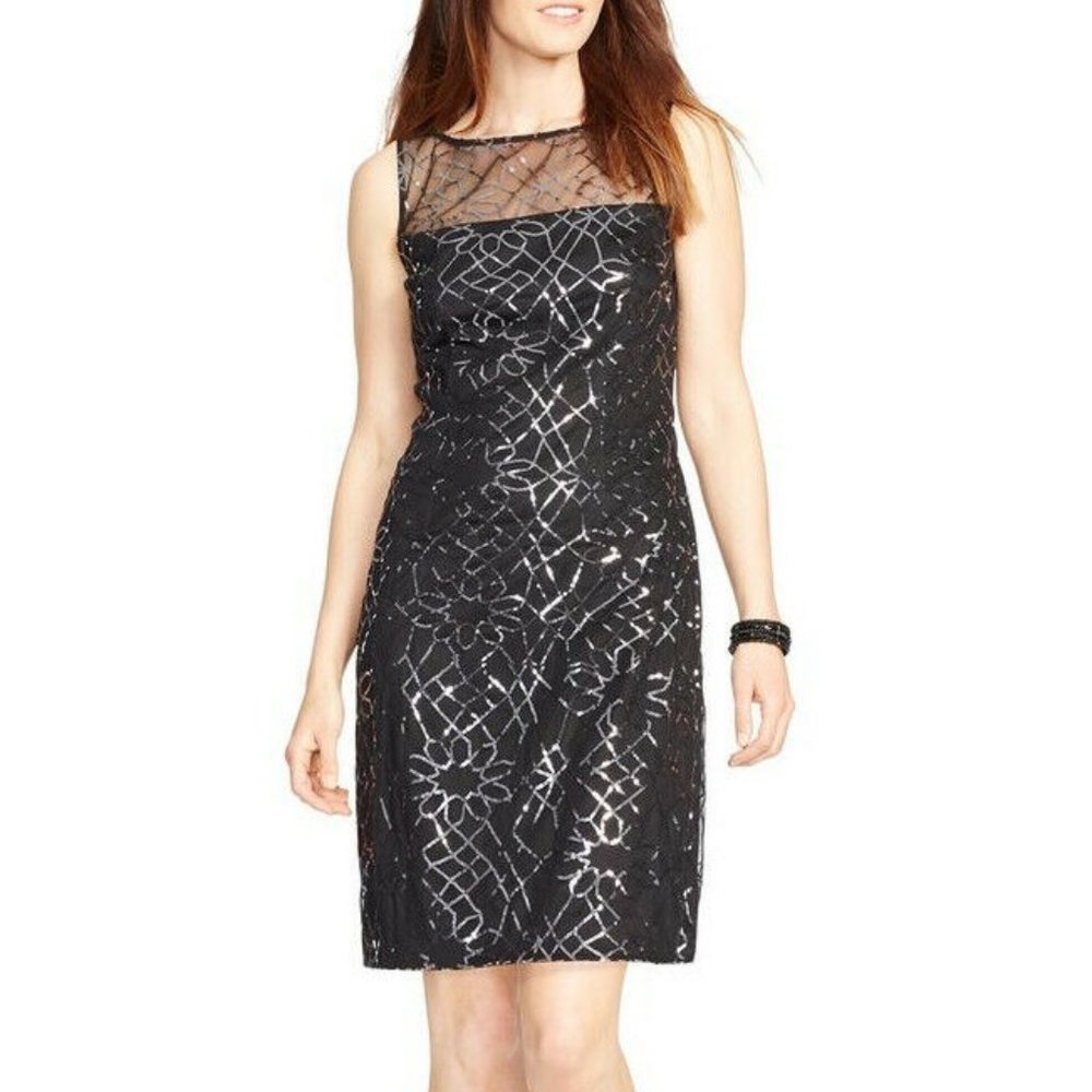 NWT American Living Sleeveless Sequined Dress Black - Size 14